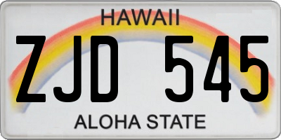 HI license plate ZJD545