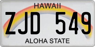 HI license plate ZJD549