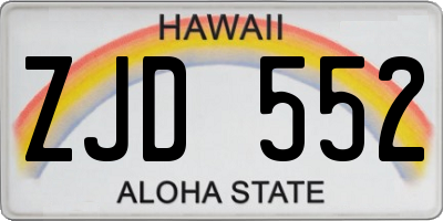 HI license plate ZJD552