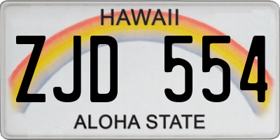 HI license plate ZJD554