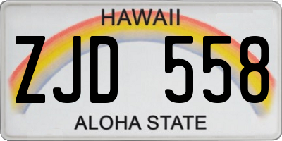 HI license plate ZJD558
