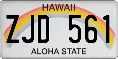 HI license plate ZJD561
