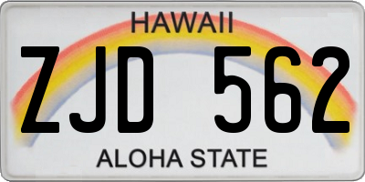 HI license plate ZJD562