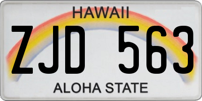 HI license plate ZJD563
