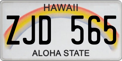 HI license plate ZJD565