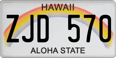 HI license plate ZJD570