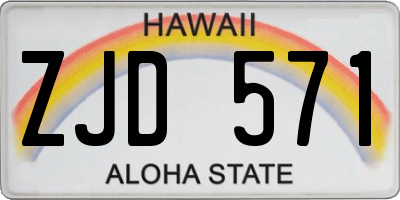 HI license plate ZJD571