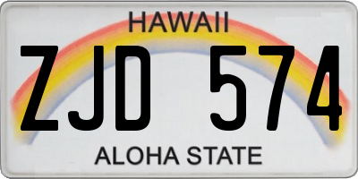 HI license plate ZJD574