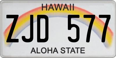 HI license plate ZJD577