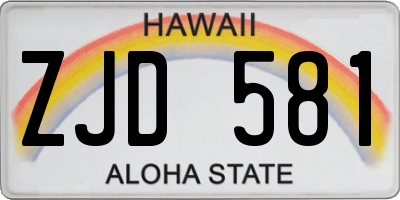 HI license plate ZJD581