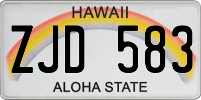 HI license plate ZJD583