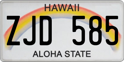HI license plate ZJD585