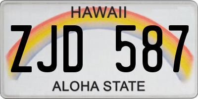 HI license plate ZJD587