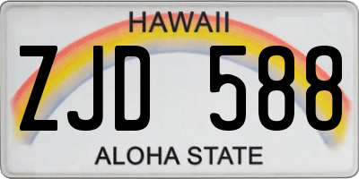 HI license plate ZJD588