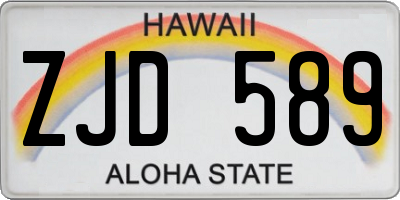 HI license plate ZJD589