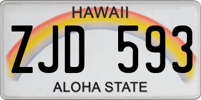 HI license plate ZJD593