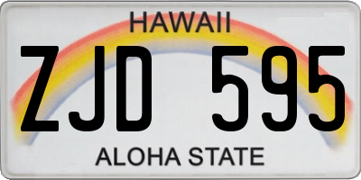 HI license plate ZJD595