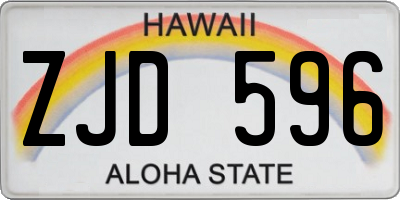 HI license plate ZJD596