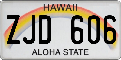 HI license plate ZJD606
