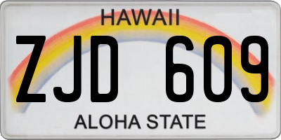 HI license plate ZJD609
