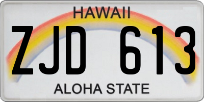 HI license plate ZJD613