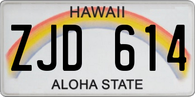 HI license plate ZJD614