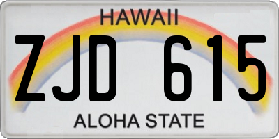 HI license plate ZJD615