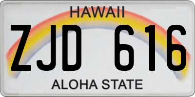 HI license plate ZJD616