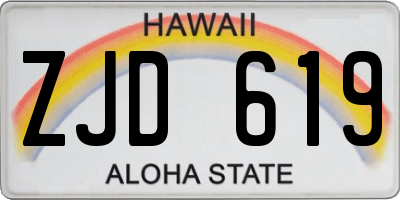 HI license plate ZJD619
