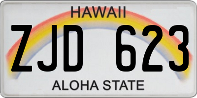 HI license plate ZJD623