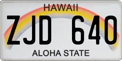 HI license plate ZJD640