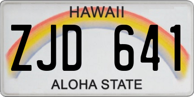HI license plate ZJD641