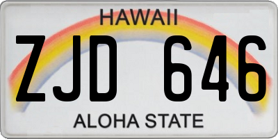 HI license plate ZJD646