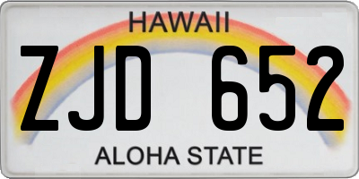HI license plate ZJD652