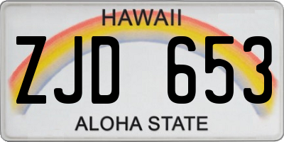 HI license plate ZJD653