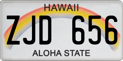 HI license plate ZJD656