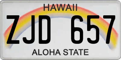HI license plate ZJD657