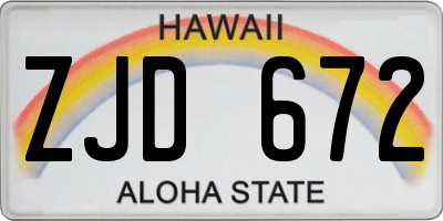 HI license plate ZJD672