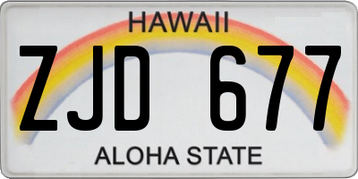 HI license plate ZJD677