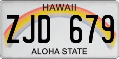 HI license plate ZJD679