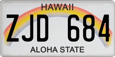 HI license plate ZJD684