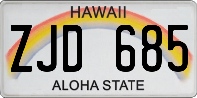 HI license plate ZJD685