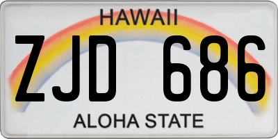 HI license plate ZJD686