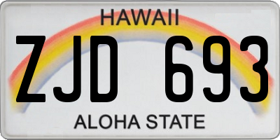 HI license plate ZJD693