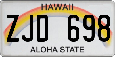 HI license plate ZJD698