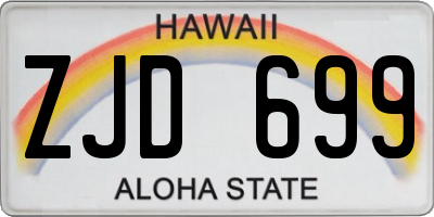HI license plate ZJD699