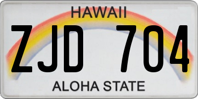HI license plate ZJD704