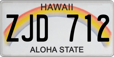 HI license plate ZJD712