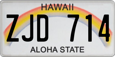 HI license plate ZJD714