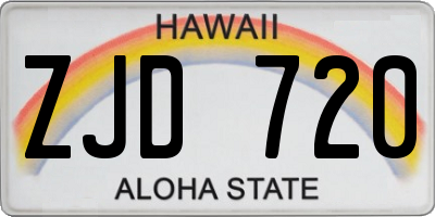 HI license plate ZJD720